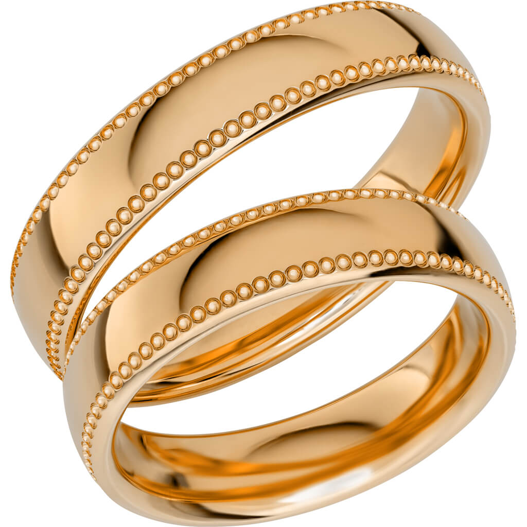 Reflection 03 - Mönstrad ring i rödguld - Dahlströms Guld