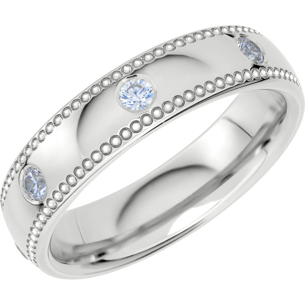 Reflection 04 - Mönstrad diamantring i silver - Dahlströms Guld