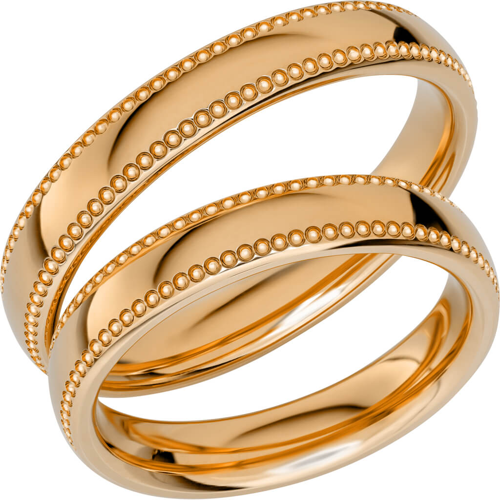 Reflection 05 - Mönstrad ring i rödguld - Dahlströms Guld