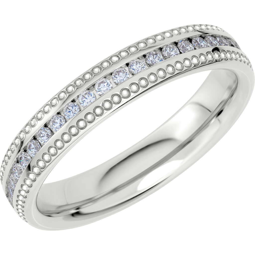 Reflection 06 - Mönstrad diamantring i silver - Dahlströms Guld
