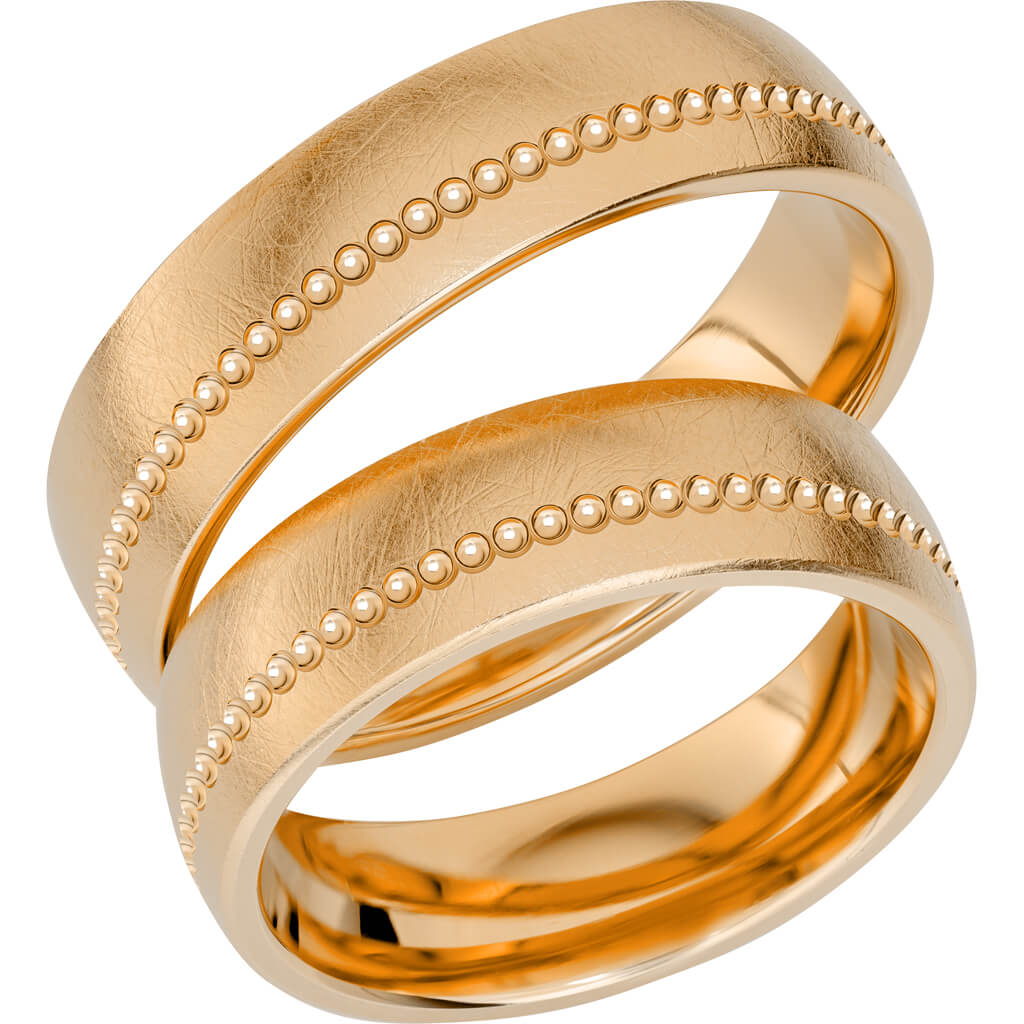Reflection 07 - Mönstrad ring i rödguld - Dahlströms Guld