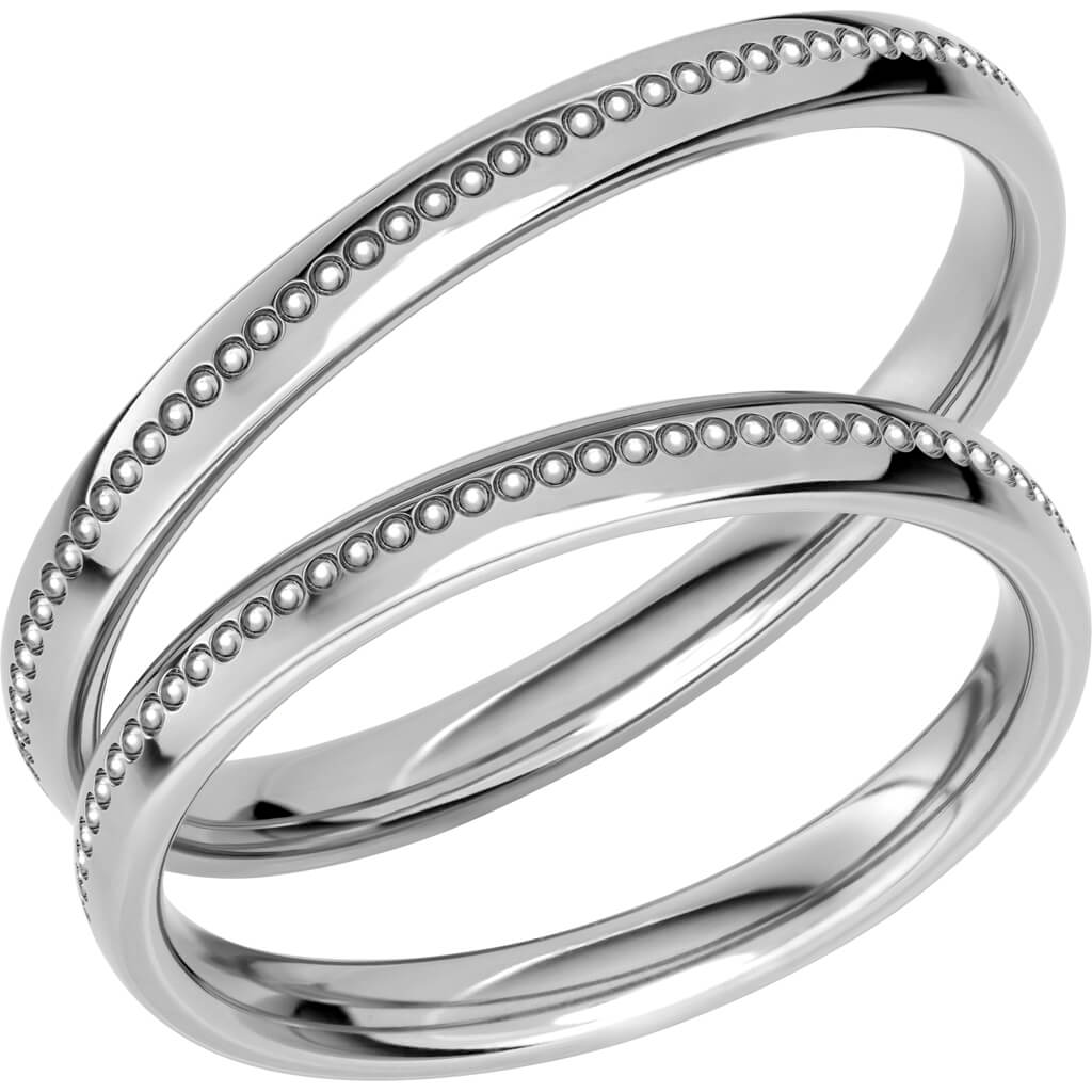 Reflection 09 - Mönstrad ring i platina - Dahlströms Guld