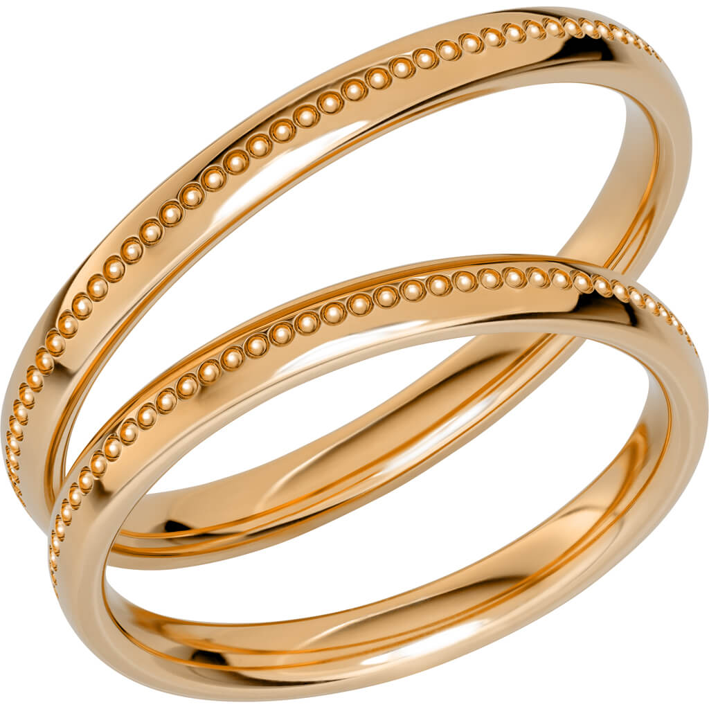 Reflection 09 - Mönstrad ring i rödguld - Dahlströms Guld
