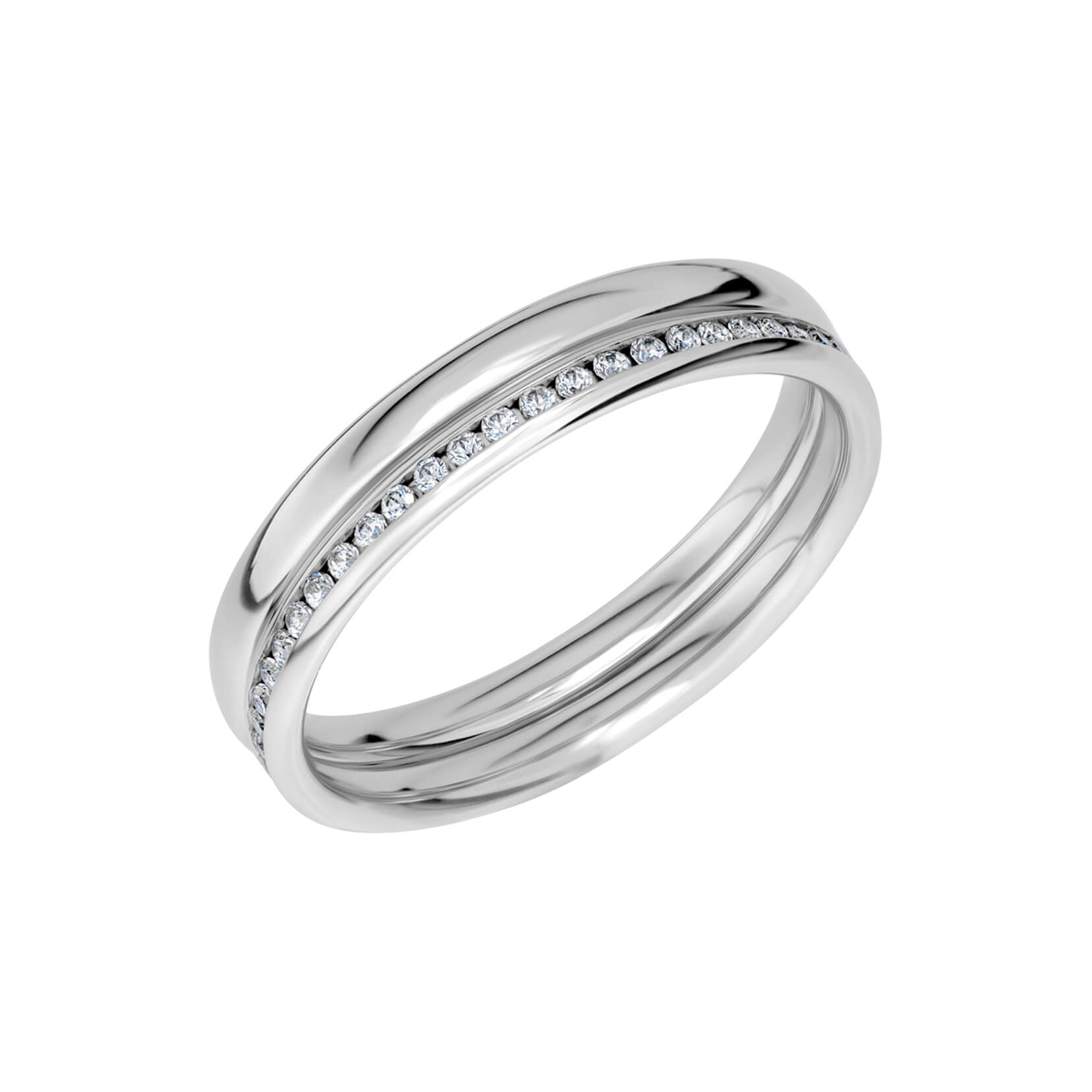 SR1001 - Smal slät ring i platina - Dahlströms Guld