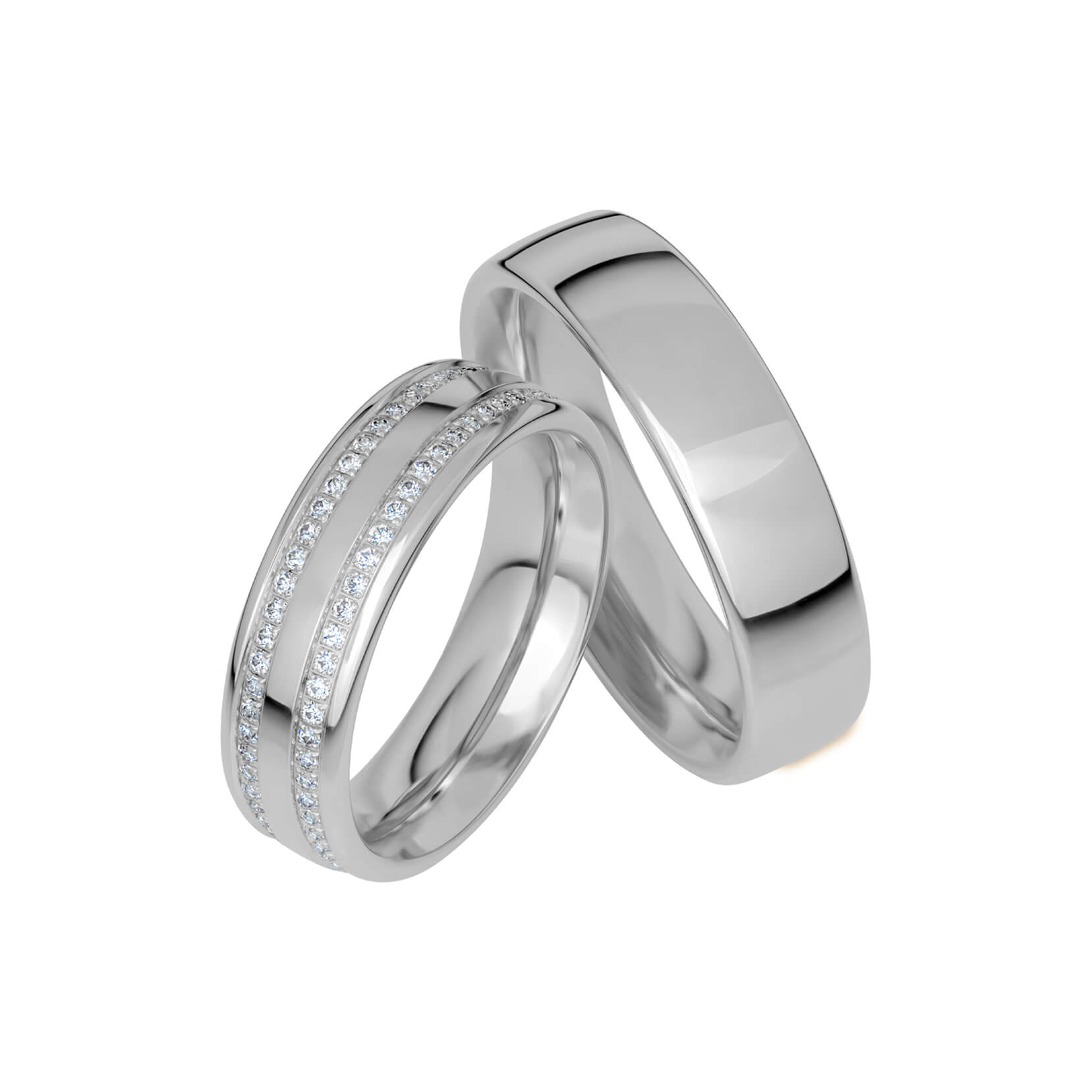 SR1021 - Bred slät ring i platina - Dahlströms Guld