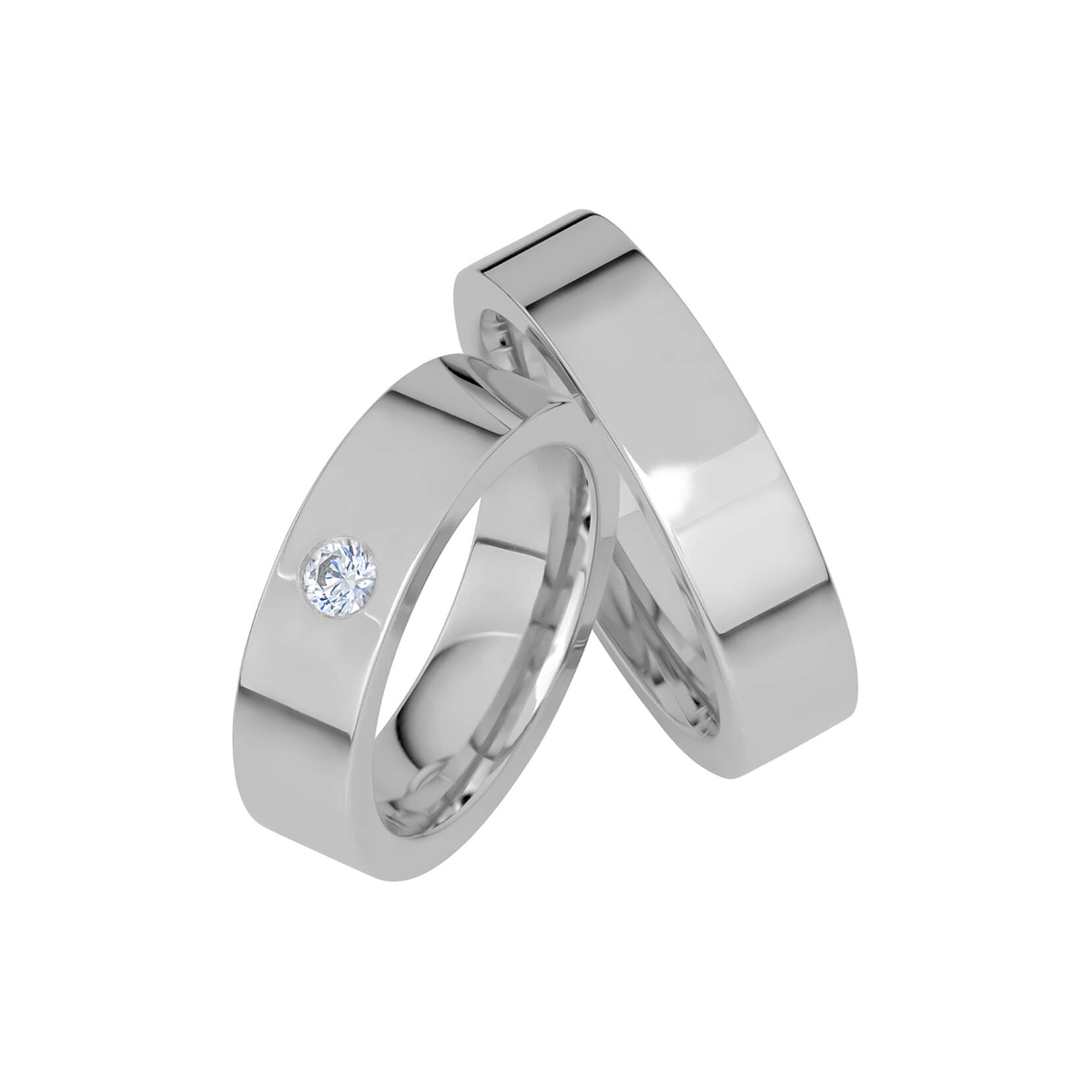 SR2042 - Bred diamantring i platina - Dahlströms Guld