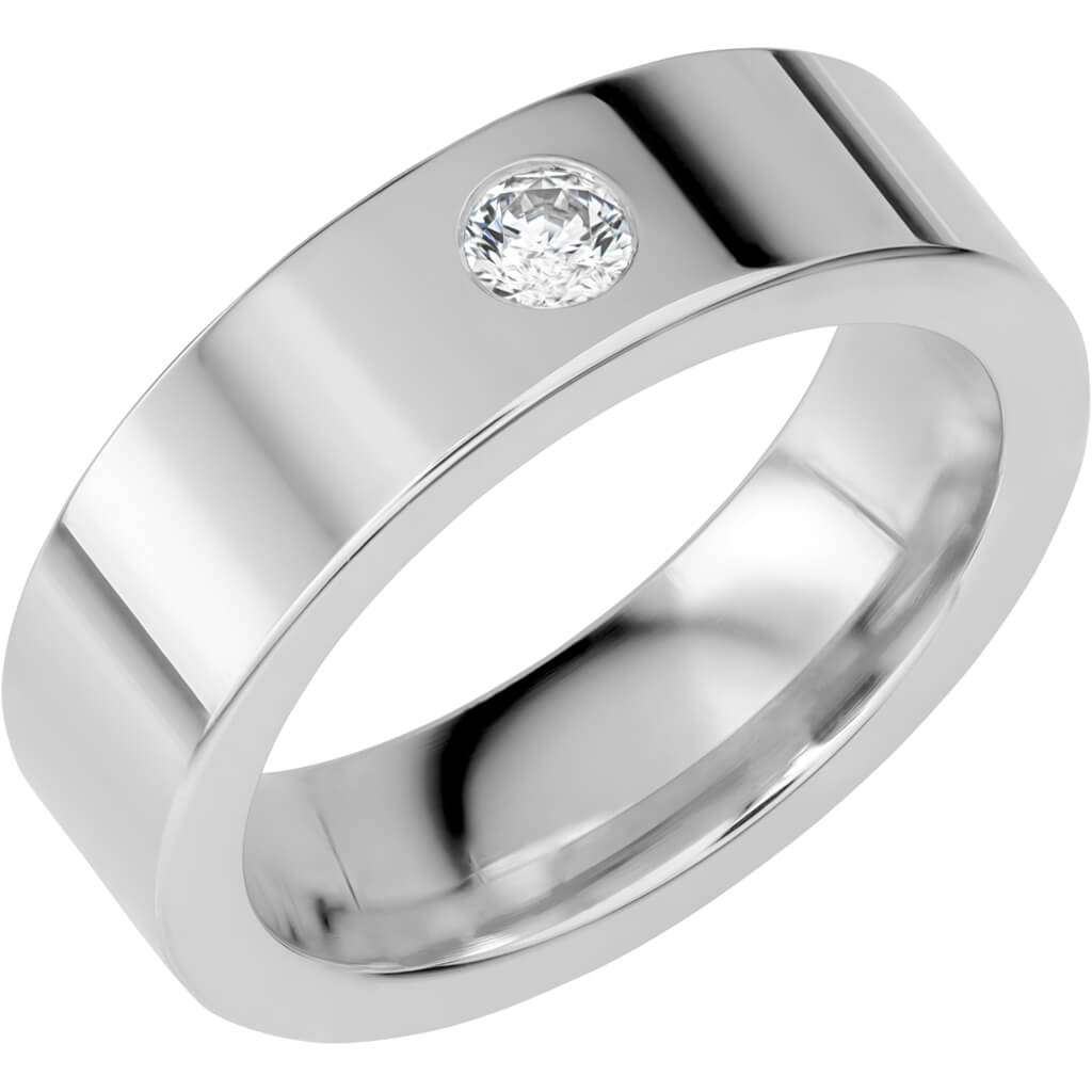 SR2042 - Bred diamantring i vitguld - Dahlströms Guld