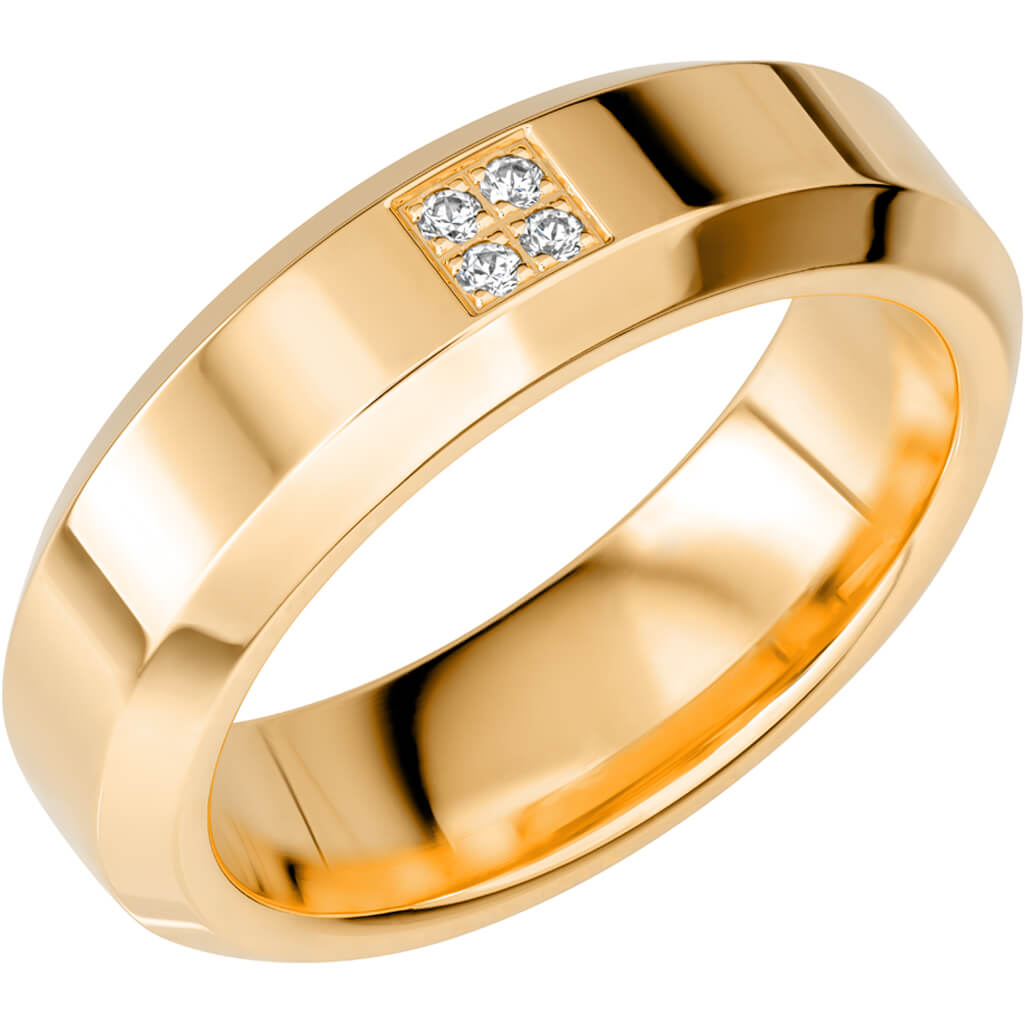SR2056 - Bred diamantring i rödguld - Dahlströms Guld