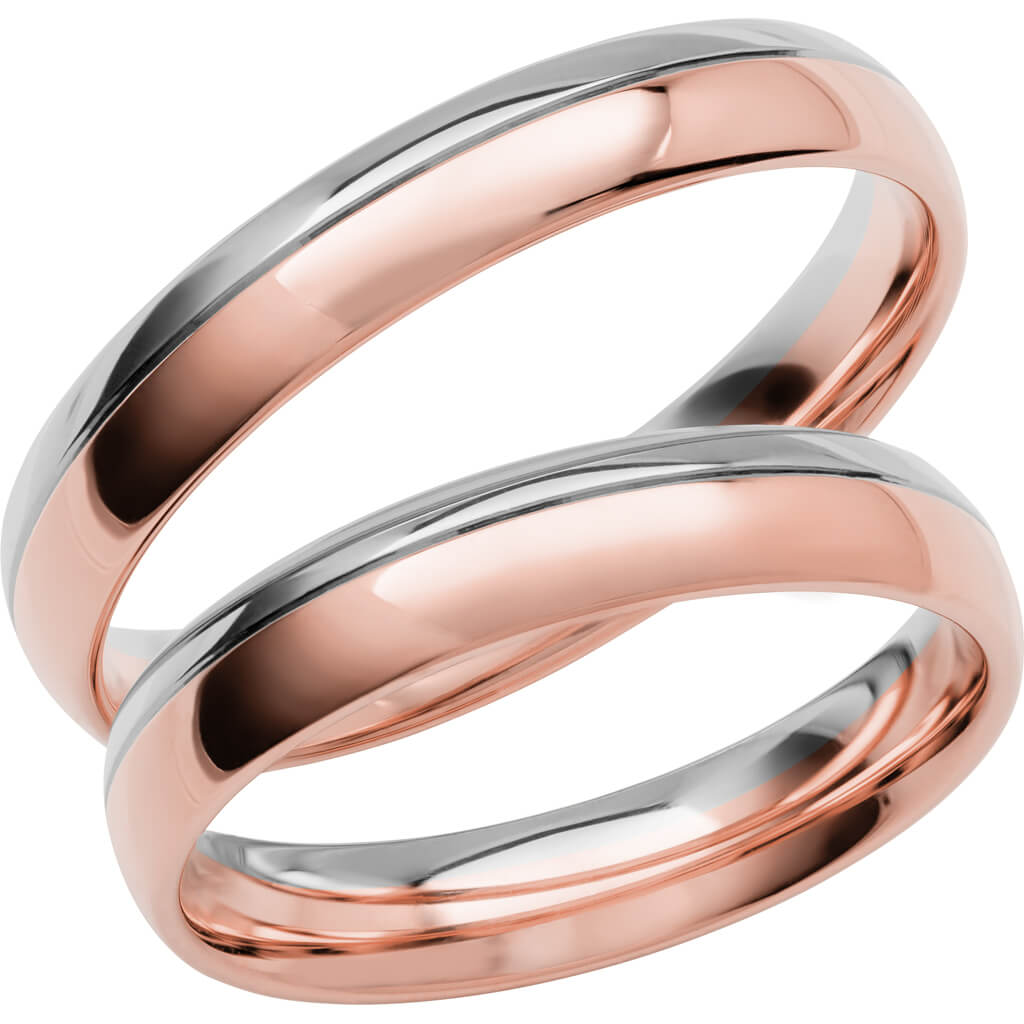 SR3002 - Flerfärgad slät ring i roséguld & vitguld - Dahlströms Guld