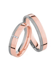 SR3006 - Flerfärgad slät ring i roséguld & vitguld - Dahlströms Guld