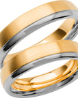 SR3009 - Flerfärgad slät ring i rödguld & vitguld - Dahlströms Guld