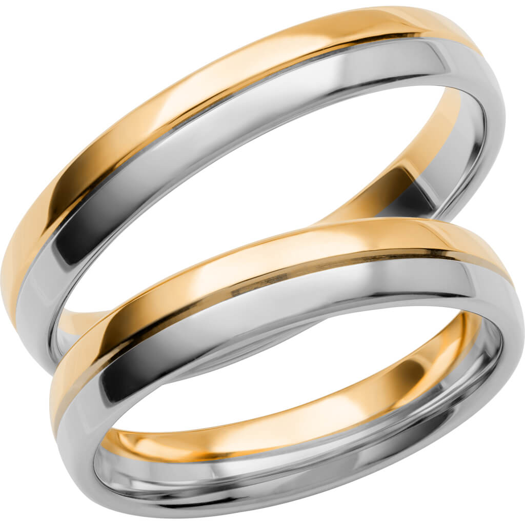 SR3010 - Flerfärgad slät ring i rödguld & vitguld - Dahlströms Guld