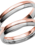 SR3010 - Flerfärgad slät ring i roséguld & vitguld - Dahlströms Guld