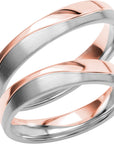 SR3018 - Flerfärgad slät ring i roséguld & vitguld - Dahlströms Guld