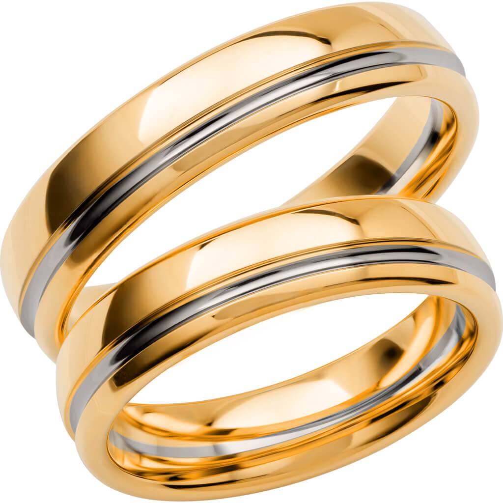 SR3019 - Flerfärgad slät ring i rödguld & vitguld - Dahlströms Guld
