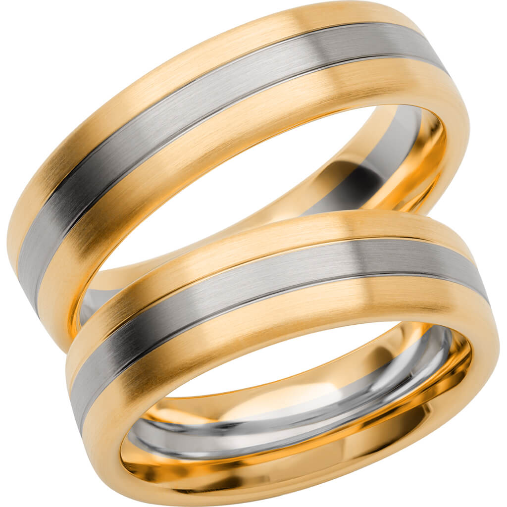 SR3020 - Flerfärgad slät ring i rödguld & vitguld - Dahlströms Guld