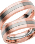 SR3020 - Flerfärgad slät ring i roséguld & vitguld - Dahlströms Guld