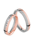 SR3021 - Flerfärgad slät ring i roséguld & vitguld - Dahlströms Guld
