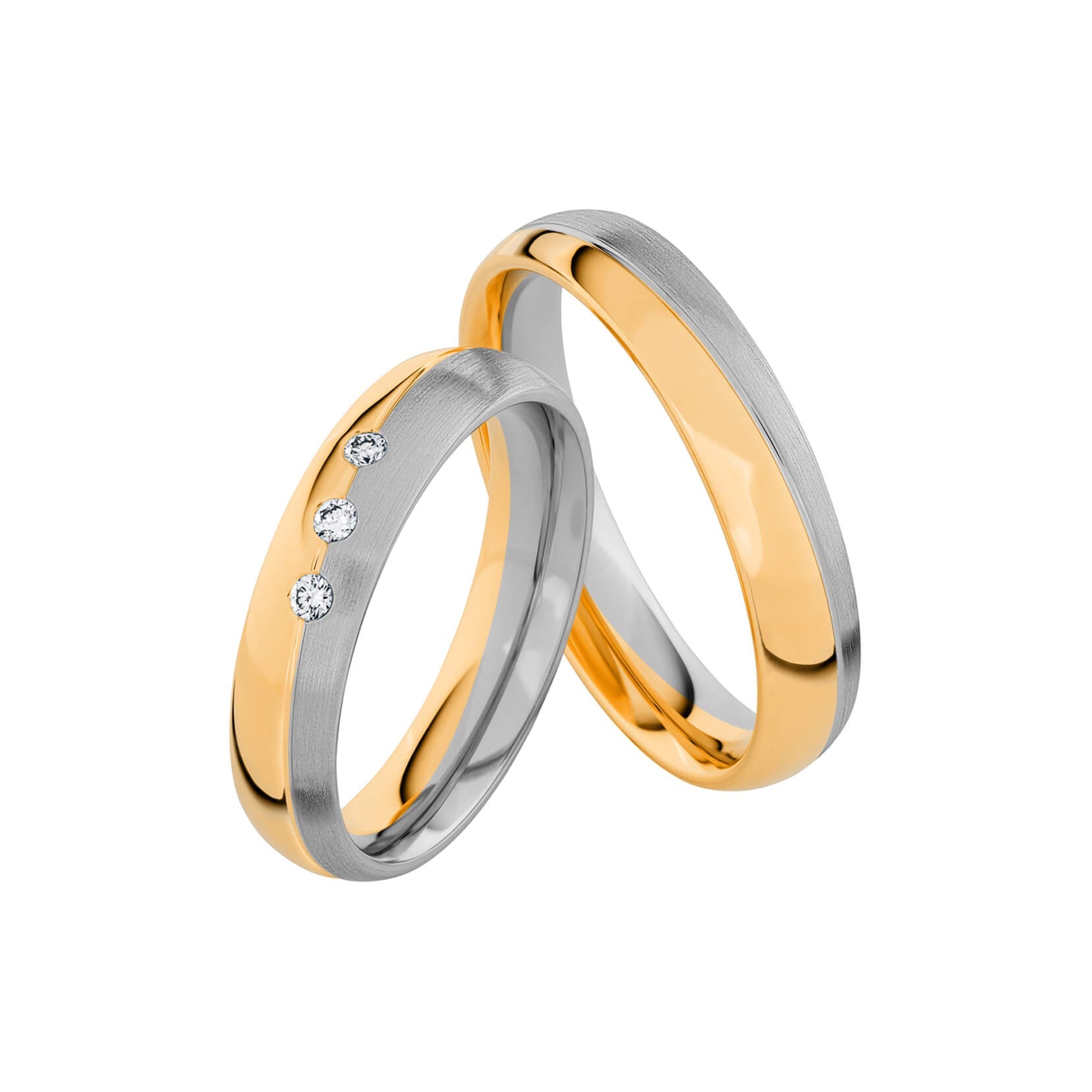 SR3023 - Flerfärgad slät ring i rödguld & vitguld - Dahlströms Guld