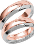 SR3024 - Flerfärgad slät ring i roséguld & vitguld - Dahlströms Guld