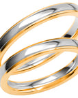 SR3025 - Flerfärgad slät ring i rödguld & vitguld - Dahlströms Guld