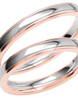 SR3025 - Flerfärgad slät ring i roséguld & vitguld - Dahlströms Guld