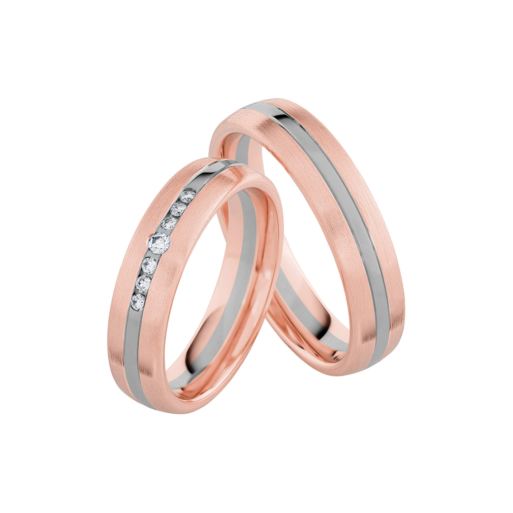 SR3026 - Flerfärgad slät ring i roséguld & vitguld - Dahlströms Guld