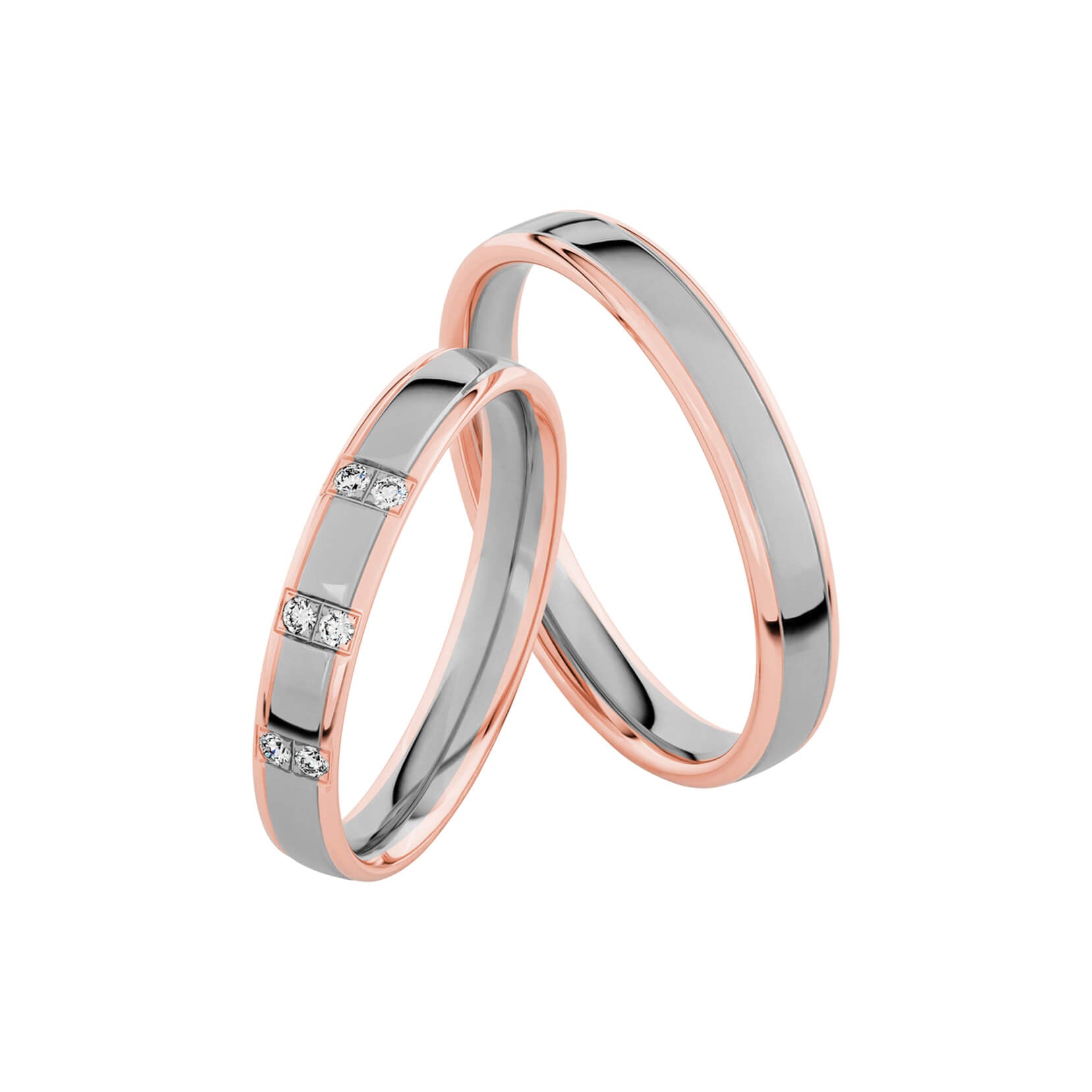 SR4001 - Flerfärgad ring i roséguld & vitguld - Dahlströms Guld
