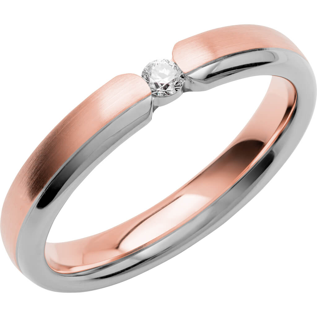 SR4003 - Flerfärgad ring i roséguld & vitguld - Dahlströms Guld
