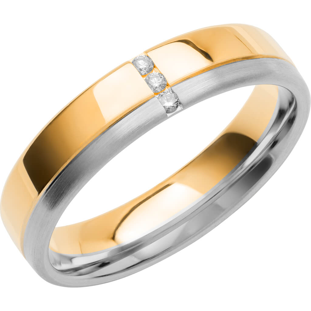 SR4006 - Flerfärgad ring i rödguld & vitguld - Dahlströms Guld