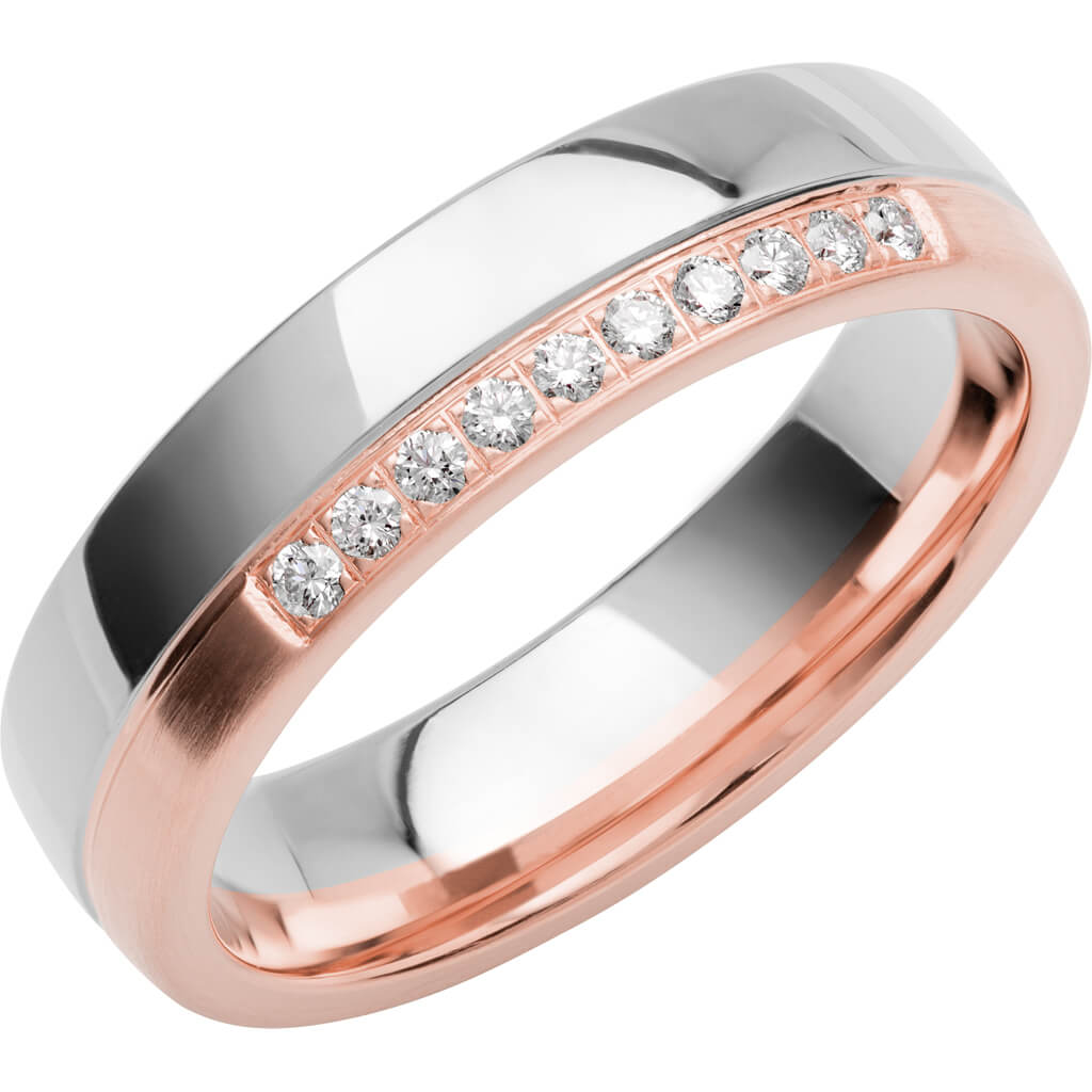 SR4007 - Flerfärgad ring i roséguld & vitguld - Dahlströms Guld
