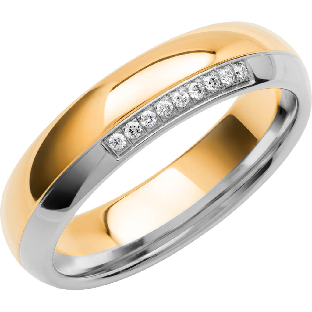 SR4008 - Flerfärgad ring i rödguld & vitguld - Dahlströms Guld