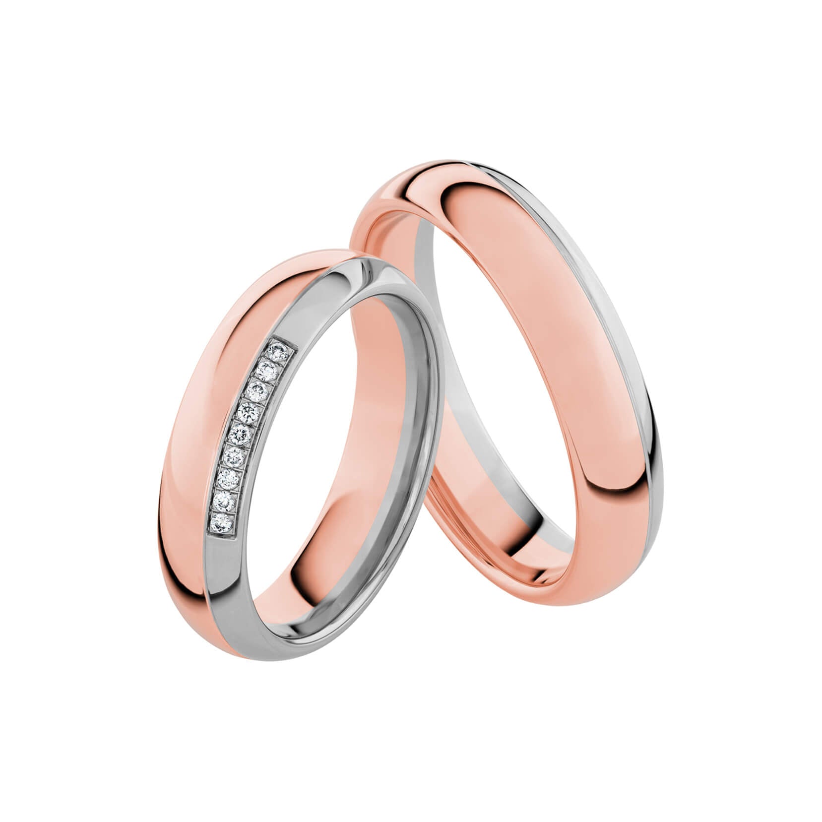 SR4008 - Flerfärgad ring i roséguld & vitguld - Dahlströms Guld