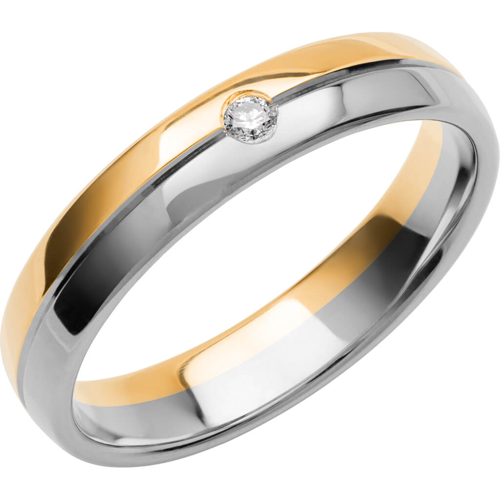SR4010 - Flerfärgad ring i rödguld & vitguld - Dahlströms Guld