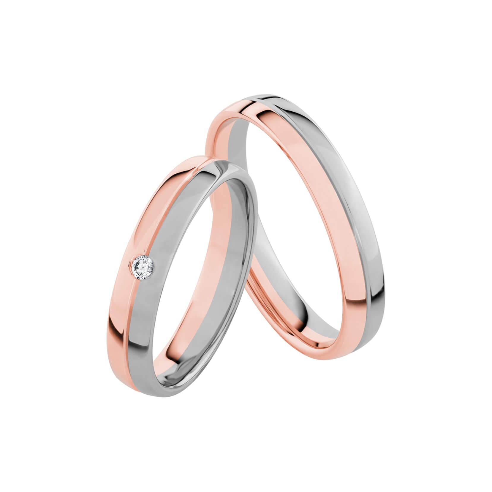 SR4010 - Flerfärgad ring i roséguld & vitguld - Dahlströms Guld