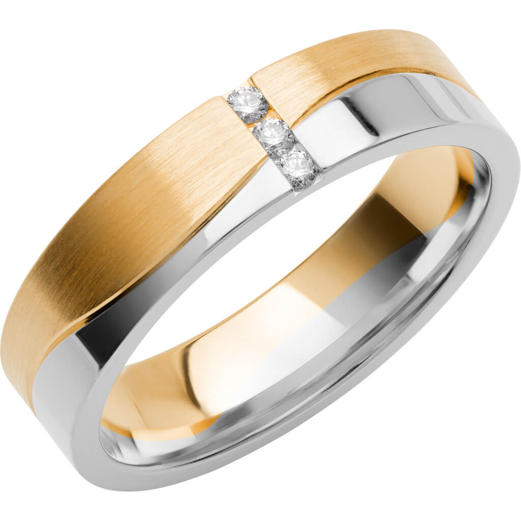 SR4011 - Flerfärgad ring i rödguld & vitguld - Dahlströms Guld