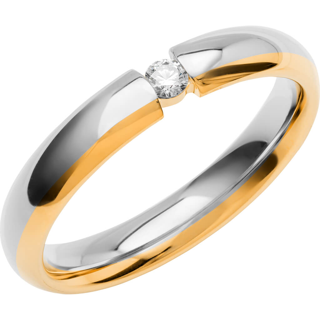 SR4012 - Flerfärgad ring i rödguld & vitguld - Dahlströms Guld