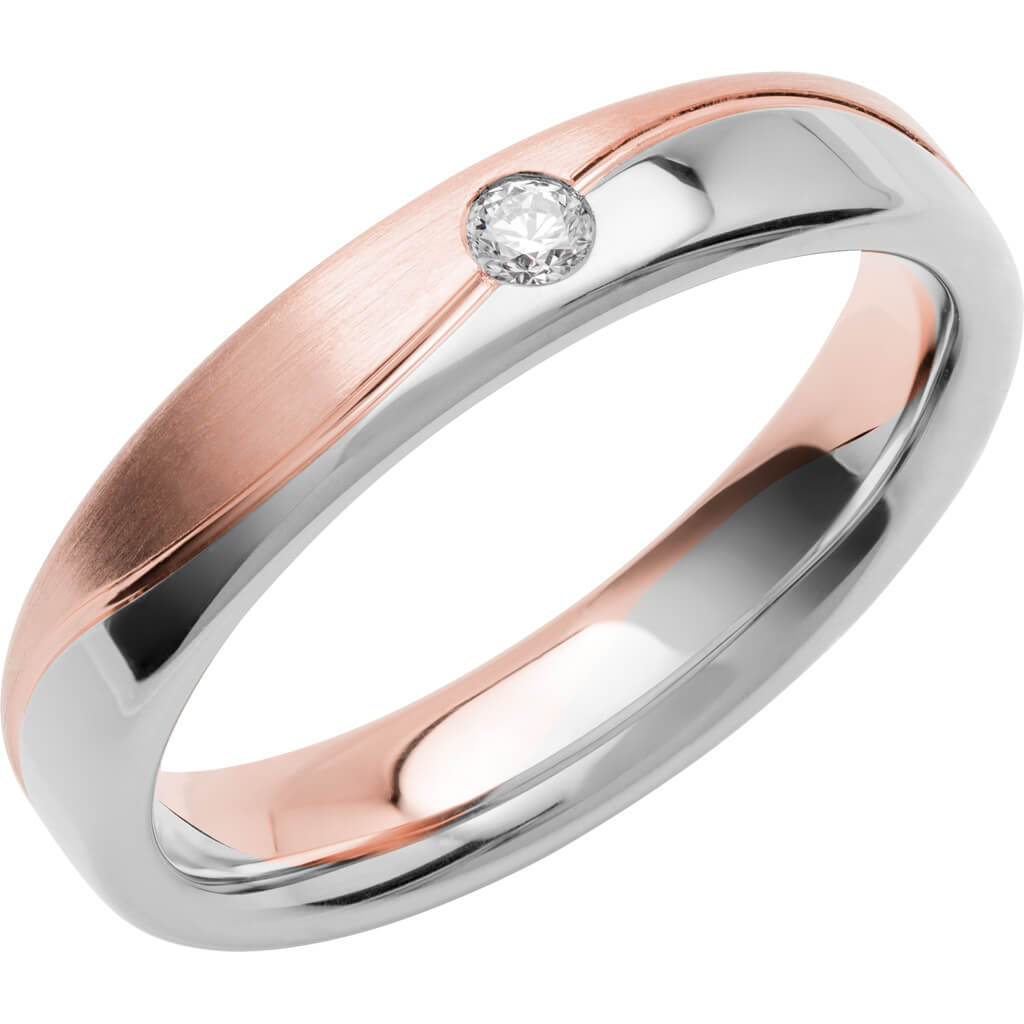 SR4015 - Flerfärgad ring i roséguld & vitguld - Dahlströms Guld