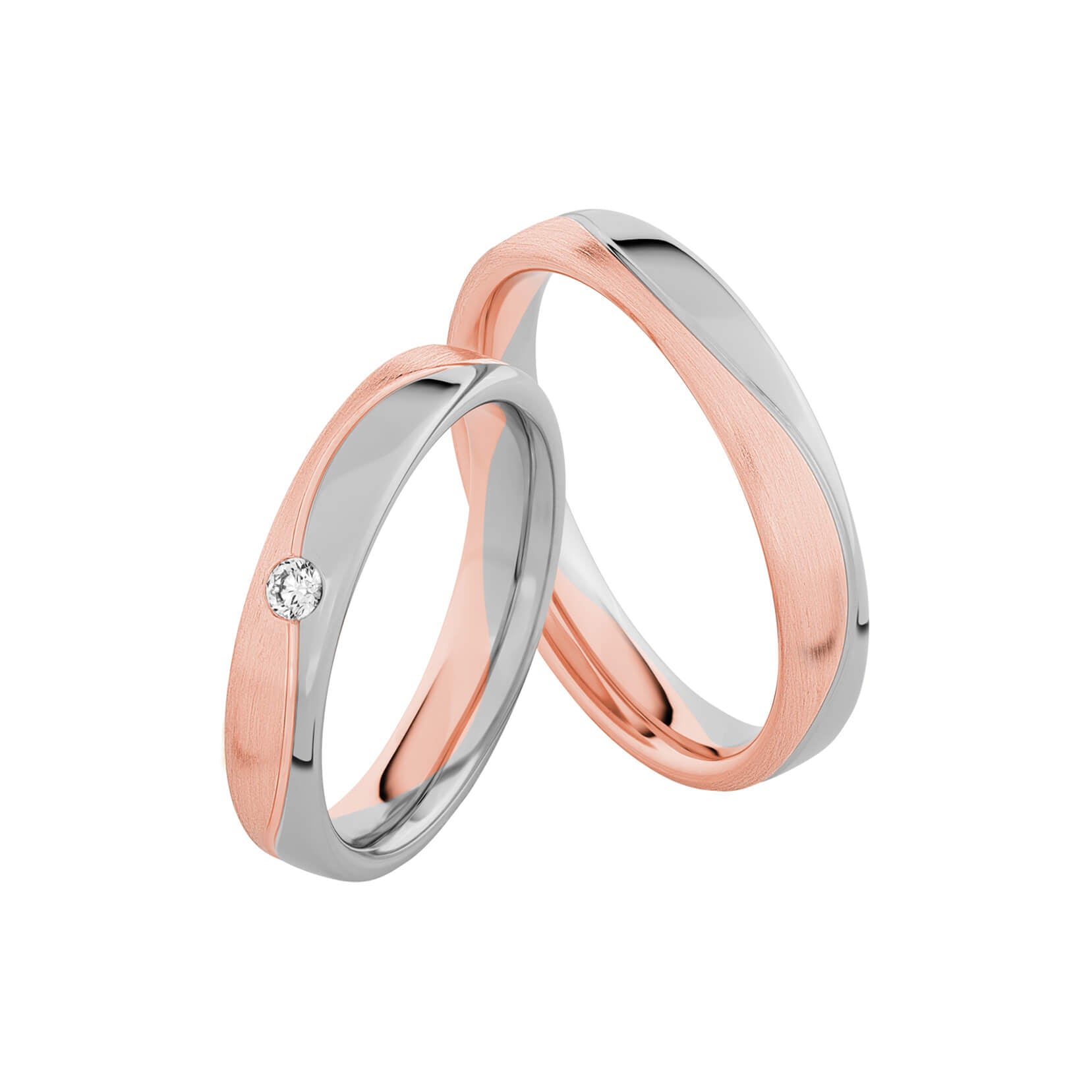 SR4015 - Flerfärgad ring i roséguld & vitguld - Dahlströms Guld