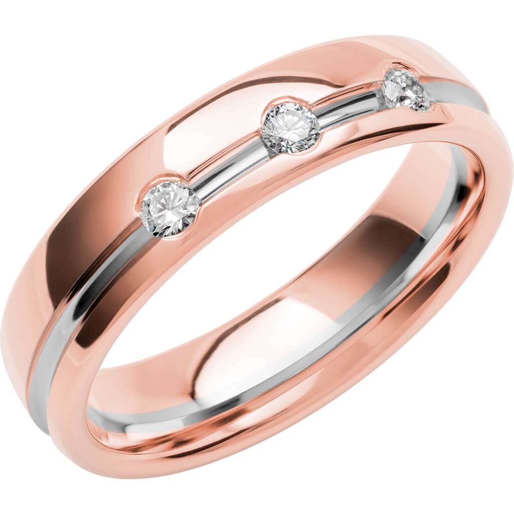 SR4019 - Flerfärgad ring i roséguld & vitguld - Dahlströms Guld