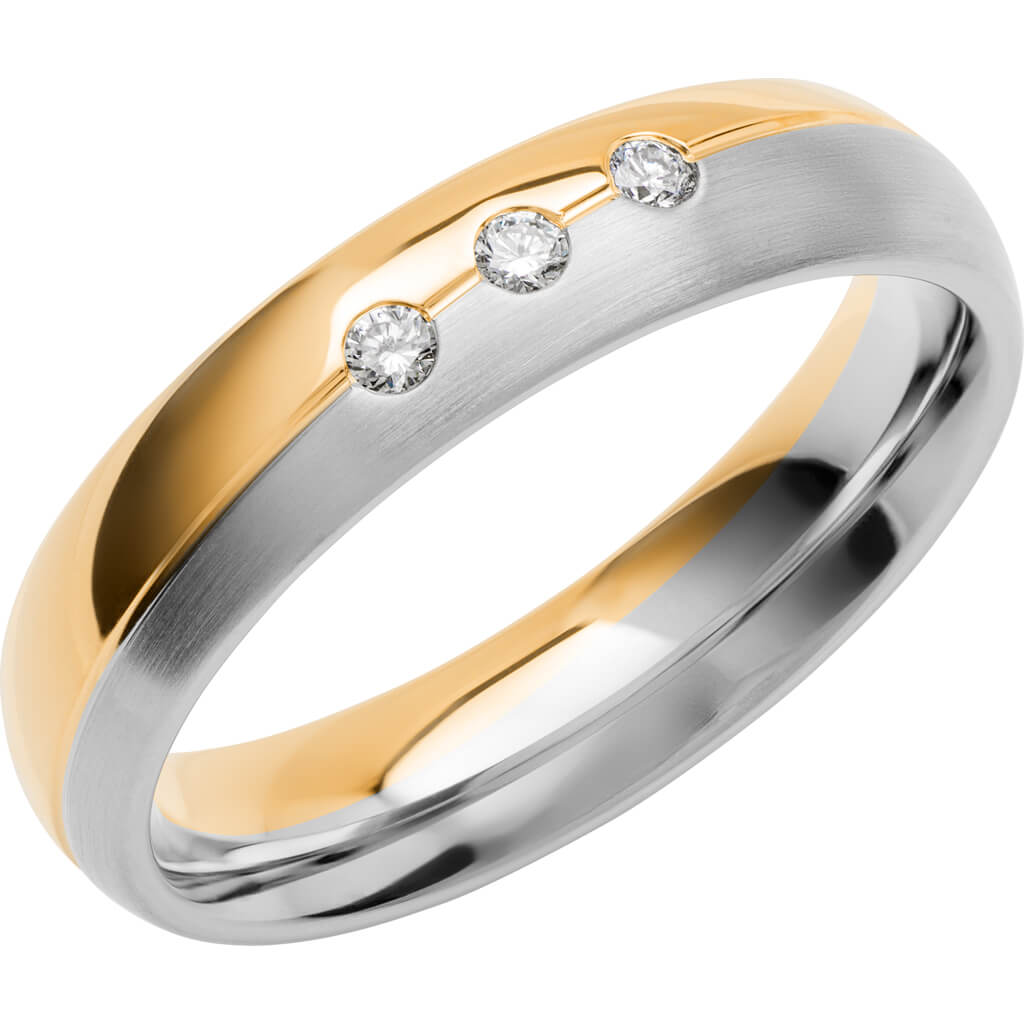 SR4023 - Flerfärgad ring i rödguld & vitguld - Dahlströms Guld