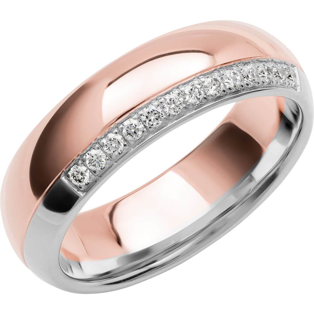 SR4024 - Flerfärgad ring i roséguld & vitguld - Dahlströms Guld
